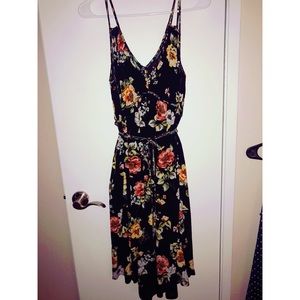 Double spaghetti strap floral dress